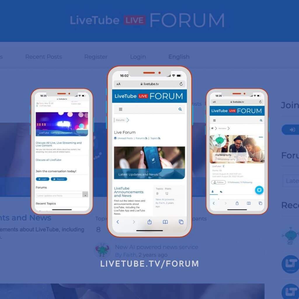 LiveTube Forum Mockup