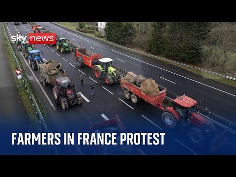 Video: Watch live: Protesting farmers block motorway