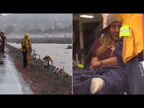 Video: Pregnant homeless woman rescued from storm drain in Anaheim