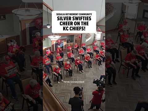 Watch the #SilverSwifties of the Sedalia Retirement Community cheer on the #Chiefs ❤️💛 #SuperBowl