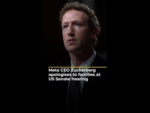 Video: Zuckerberg apologises to families of children harmed by social media | AJ #shorts