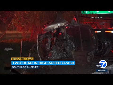 Video: 2 killed in high-speed crash on 105 Freeway in South LA