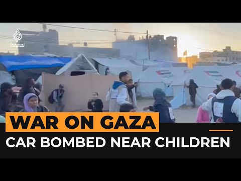 Video: Israeli bomb hits car near children in Rafah | #AJshorts