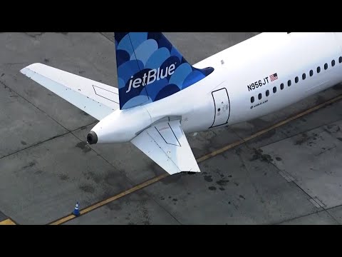 Video: 2 JetBlue planes make contact at Logan Airport, wingtip touches tail