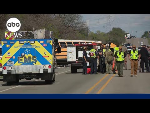 Video: 2 killed in school bus crash in Texas