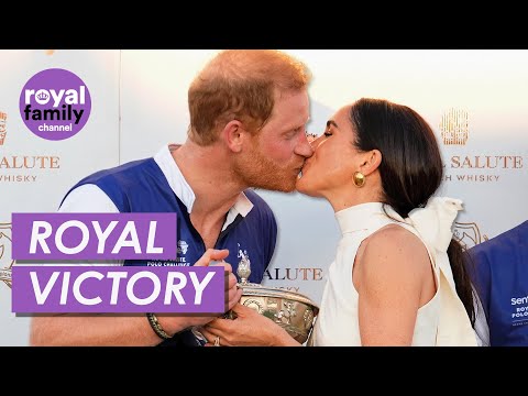 Video: Prince Harry and Meghan Markle Share Sweet Kiss After Polo Match Win