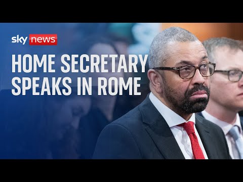 Video: Watch live: Home Sec James Cleverly in Rome talking on stemming illegal migration from North Africa
