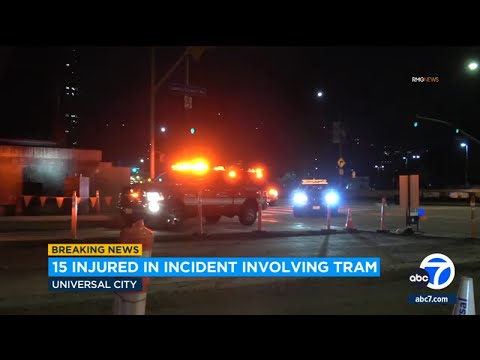 Video: 15 people injured after tram crashes at Universal Studios