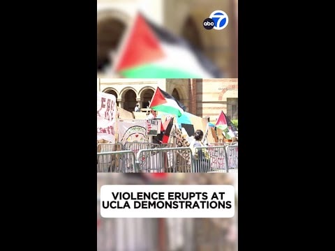 Video: Fights break out during dueling demonstrations at UCLA