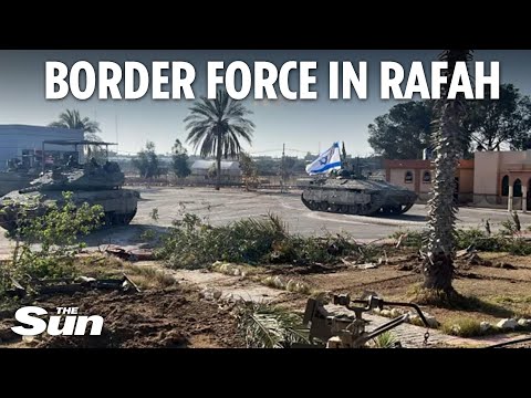 Video: View of Rafah as Israeli tanks roll in & take control of vital crossing after bombardment