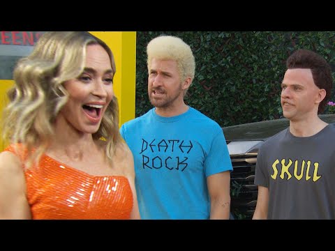 Video: Ryan Gosling CRASHES Emily Blunt’s Interview as Beavis and Butt-Head