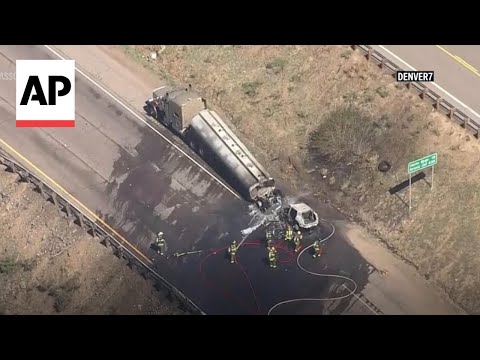Video: One dead, another hospitalized after tanker truck crash in Colorado