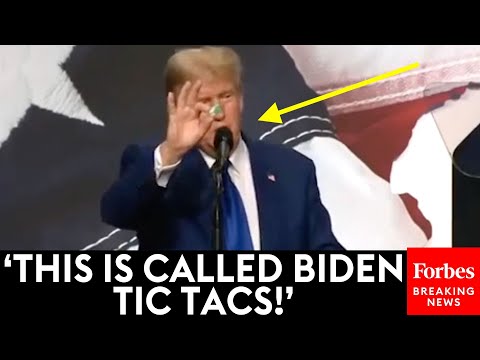 Video: Trump Makes Crowd Laugh Holding Up ‘Biden Tic Tacs’ To Illustrate Inflation Woes