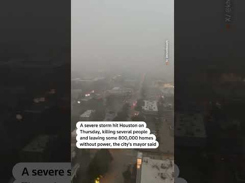 Video: Houston hit by severe storm packing hurricane-force winds
