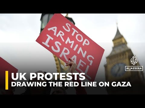 Video: Protesters gather outside UK parliament demanding full arms embargo, sanctions on Israel