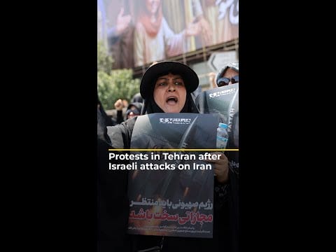 Video: Protesters gather in Iran after Israeli attacks | AJ #shorts