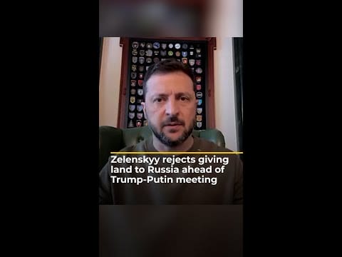 Video: Zelenskyy rejects ‘gifting land’ to Russia ahead of Trump-Putin meeting | AJ #shorts