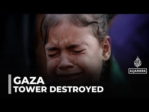 Video: Israel strikes Gaza city high-rise: Apartment block in densely populated area levelled