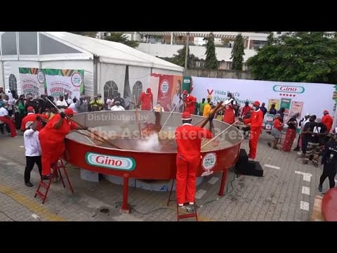 Video: Nigerian chef Hilda Baci cooks world’s largest pot of jollof rice in Lagos