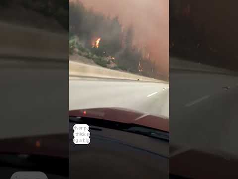 Video: Driver’s journey as wildfire closes Canadian highway