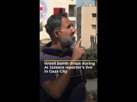 Video: Israeli bomb drops during Al Jazeera reporter’s live | AJ #shorts