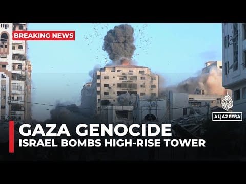 Video: Israeli army hits high-rise building in Gaza City after issuing forced evacuation orders