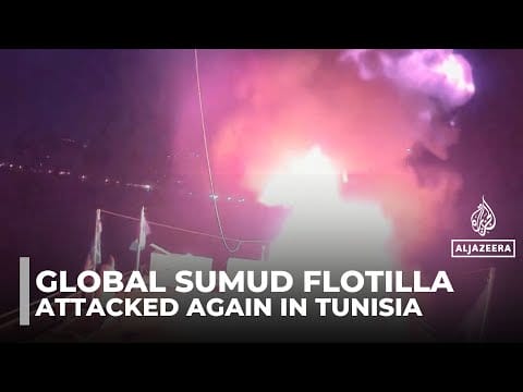 Video: Gaza Global Sumud flotilla attacked again in Tunisia