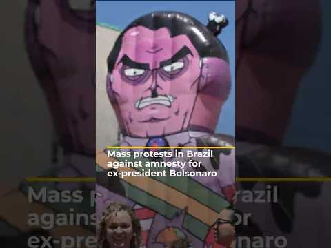 Video: Protesters in Brazil denounce bill to pardon Bolsonaro after coup attempt | AJ #shorts