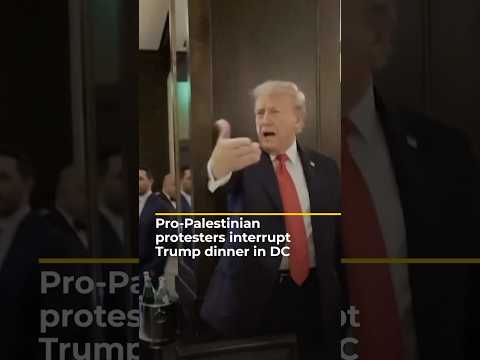 Video: Pro-Palestinian protesters interrupt Trump dinner in DC | AJ#shorts