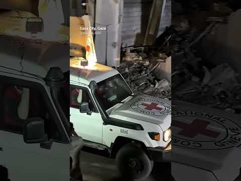 Video: Red Cross vehicles drive bodies of deceased hostages out of Gaza | REUTERS