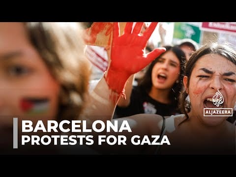 Video: Barcelona demonstration: Pro-Palestine protesters demand action against Israel