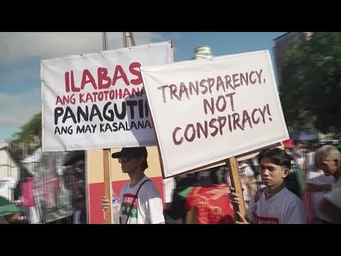 Video: Protesters demand justice over Philippines flood graft scandal | REUTERS