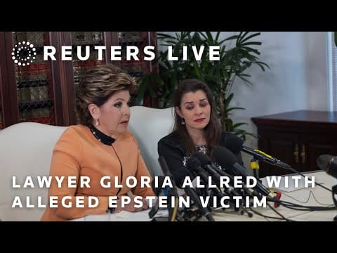 Video: LIVE: Lawyer Gloria Allred, alleged Epstein victim Alicia Arden