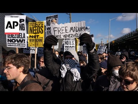 Video: Protest outside New York jail where Maduro is held