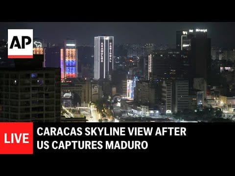 Video: LIVE: View of Caracas skyline after US deposes Maduro in Venezuela