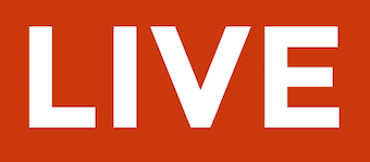 A white logo with the word live on an orange background, promoting LiveTube.