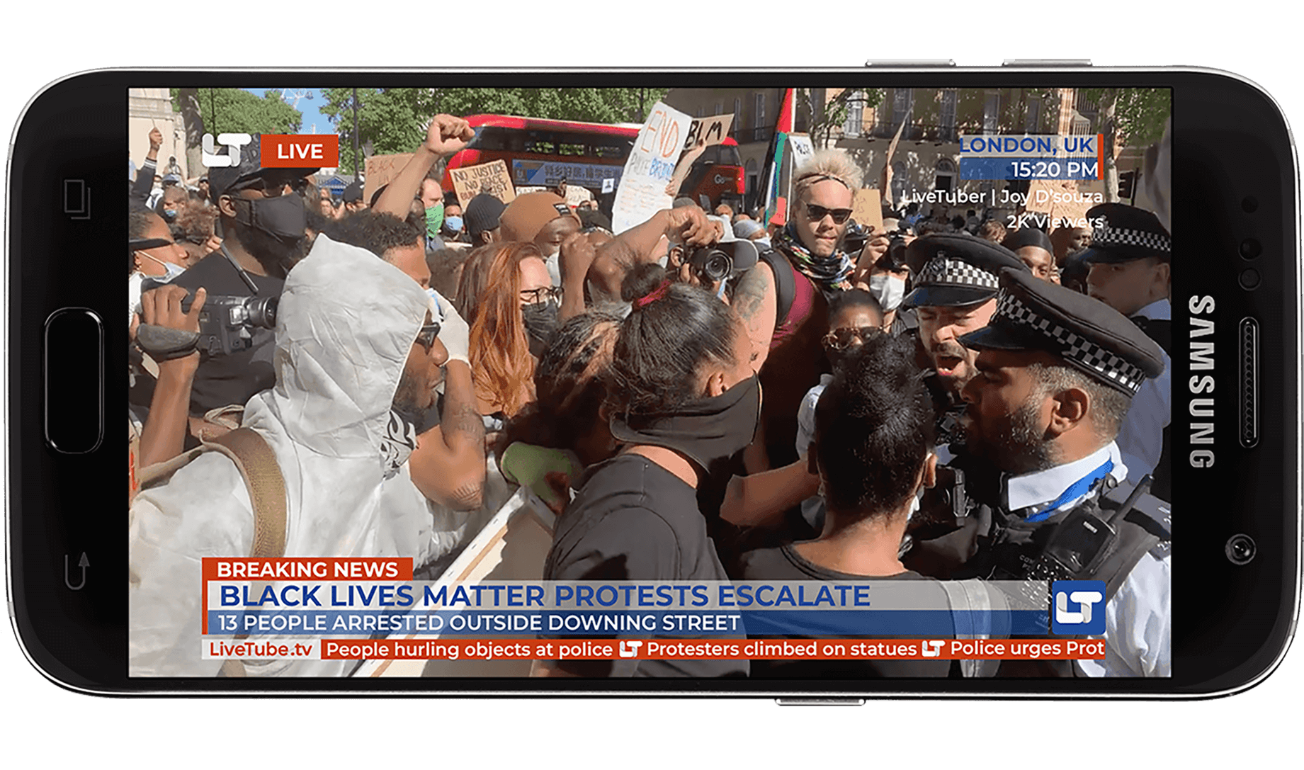 LiveTube Police London Protest