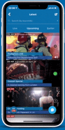 LiveTube App showing live streaming in action